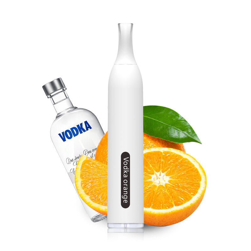 Aluminium Alloy 2.0ml 1.8Ohm 600 Puff Vape Pen Disposable Cotton Roll Vodka Orange